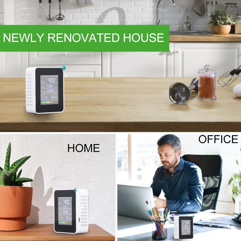 Air Quality Monitor 5 in 1 CO2 TVOC HCHO Temperature