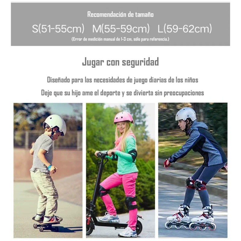 7pzas Kit De Proteccion Rodilla Codo Mano Patinaje Para Niño