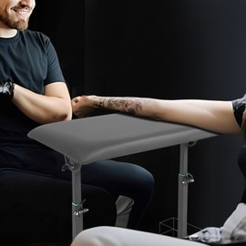 Tattoo Armrest Stand, Tattoo Arm Bracket with Angle Adjustable Pad, 2 Storage Baskets, Wrap Holder, Bottom Shelf, 26.4-39.4 inch Adjustable Height Armrest Stand for Studio Salon, Black