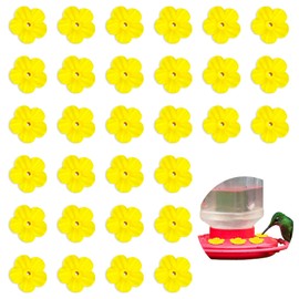 Hummingbird Feeders for Outdoors,30 Pcs Hummingbird Feeder,Hummingbird Feeder Replacement Parts,hummingbird feeders,Hummingbird Feeder Replacement Flowers,Bird Feeder Replacement Parts,Yellow
