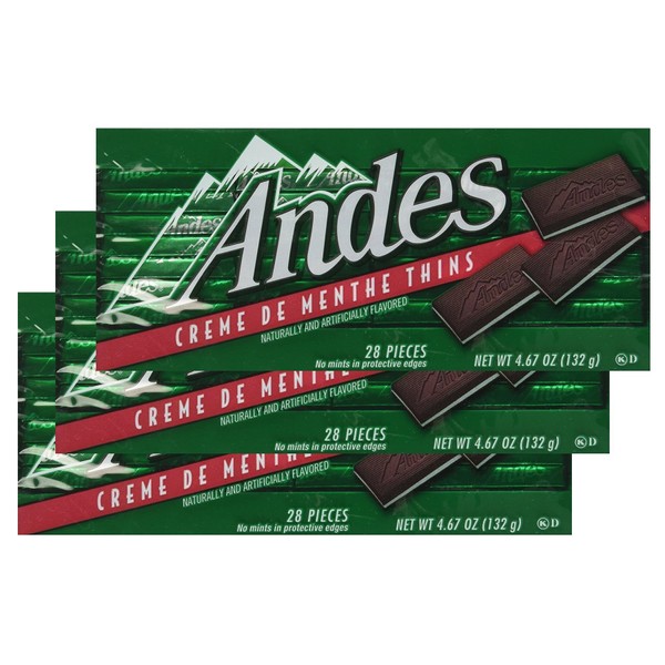 Andes Creme De Menthe Thins - 28 Pieces (Pack of 3)