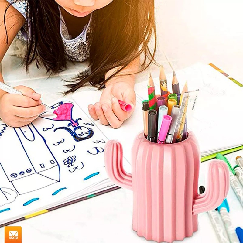 Maíz Organizador Brochas Porta Lapices Escritorio Cactus Kawaii