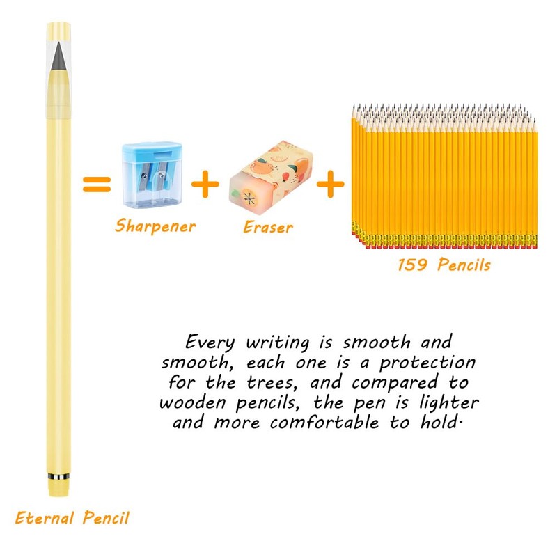Vicloon Eternal Pencils, 10 Pieces Eternal Pencil Inkless, Magic Pencil