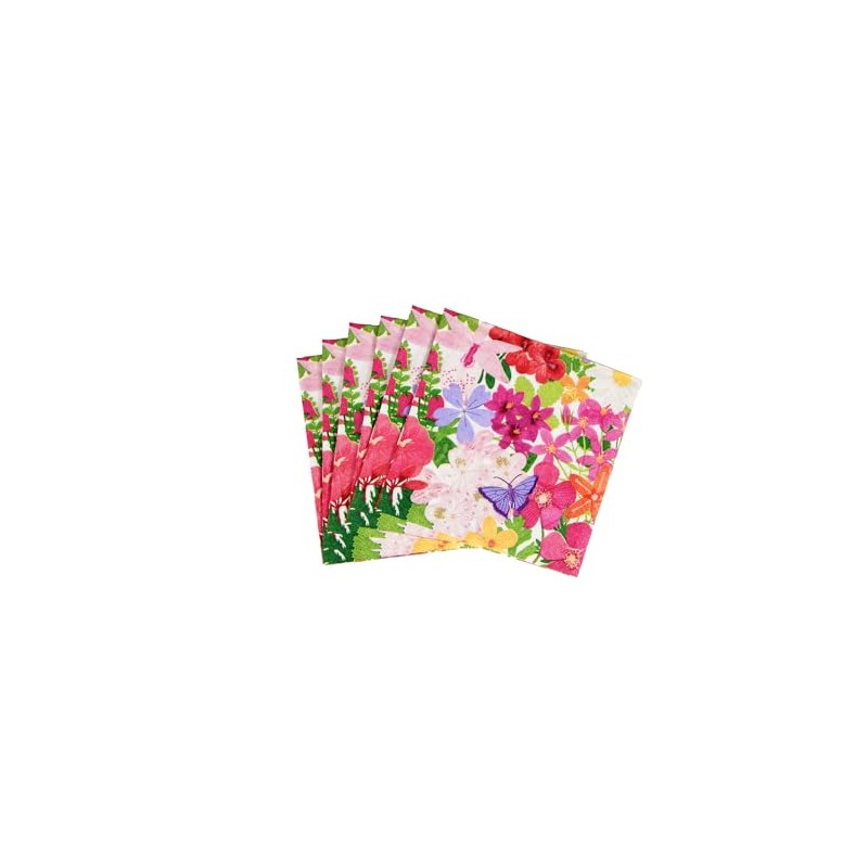 Caspari Halsted Floral Paper Cocktail Napkins, 20 Per Package