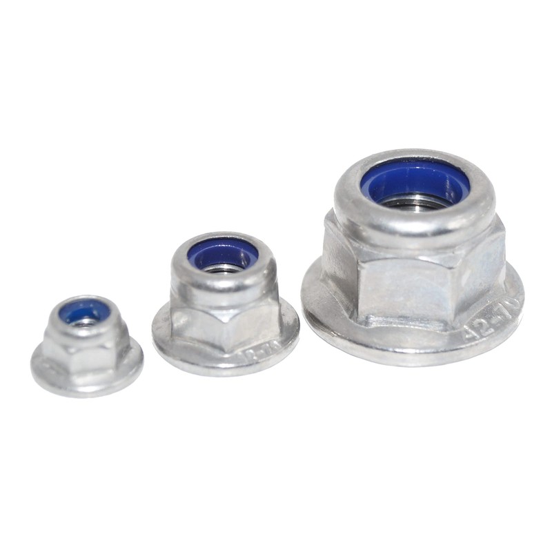 Gleitmo Flange Nuts M10 6 Pieces Self-Locking with Locking Toothing
