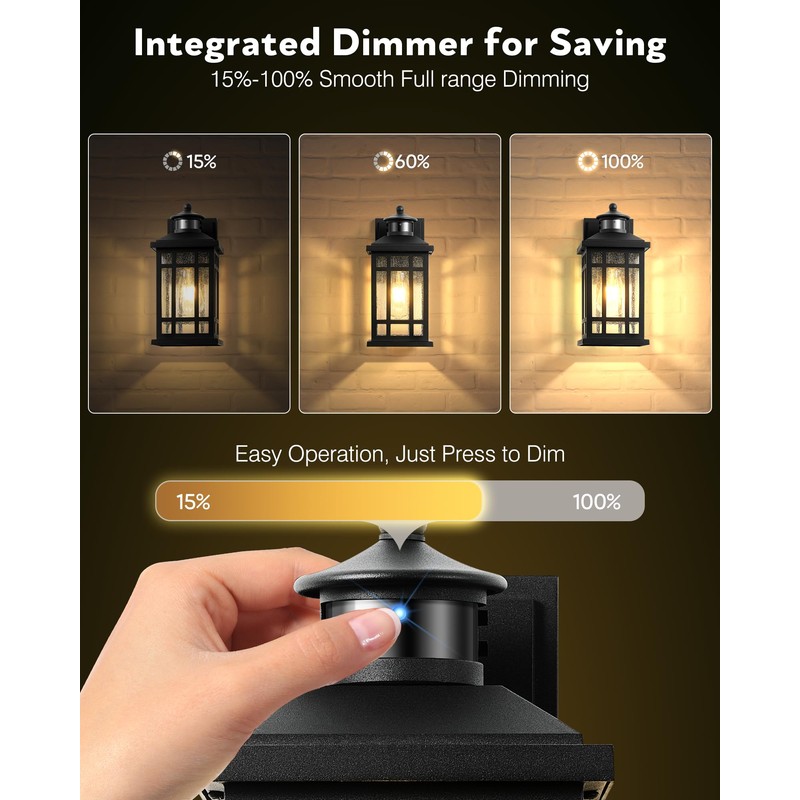 OPAXIS Motion Sensor Outdoor Wall Light, Adjustable Sensing Range Outside