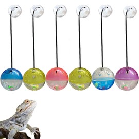 Koomduk 6 Pack Bearded Dragon Toys Balls Bell,Bearded Dragon Accessories,Fit for Lizard Small Reptile Habitat Terrarium Tank