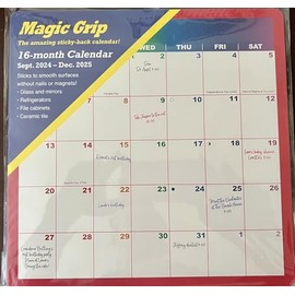 Magic Grip Calendar Magic Grip Rainbow Monthly 16 Month Wall Calendar, 2025 WALL Calendar RAINBOW, 10.1 inches X 10 inches