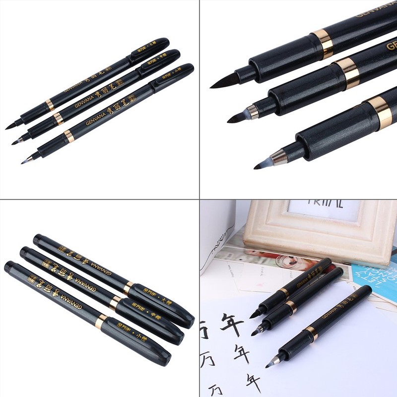GOTOTOP 3 Calligraphy Pens Set Brush Pen Chinese Calligraphy Pen