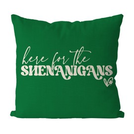GAGEC St Patricks Day Pillow Covers 18x18 Inch Here for The Shenanigans Throw Pillows Green Home Sofa Decor Pillowcase Happy St. Patrick's Day Pillows Decoration Cushion Cases