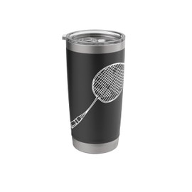 Badminton Racket Drawing Shuttlecock Game Stainless Steel Insulated Tumbler