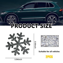 Dickno - 2 calcomanías brillantes para coche, calcomanías de estrellas de diamantes de imitación, calcomanías brillantes para interiores y exteriores para mujeres, decoración universal para coche, parachoques de carrocería, ventana portátil (negro brilla