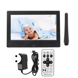 10 Inch Digital Photo Frame HD Remote Control Video Music Electronic Picture Frame with Clock Calendar Black 100‑240V EU Plug