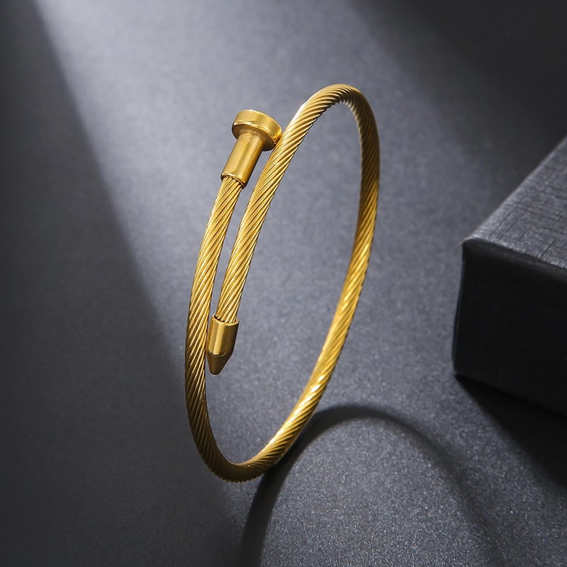 18K Gold Plated Stackable Love Bangle Bracelet Set for Women