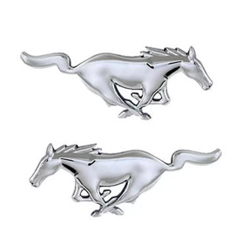 Maryland Mustang NEW! Mustang Chrome Running Horse Pony Emblems Pair