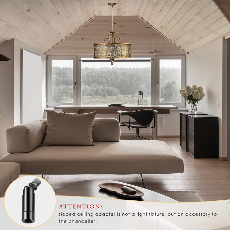 Tondiamo 4 Pcs Black Sloped Ceiling Light Adapter 180 Degree