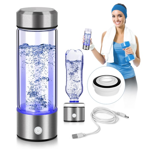 Hydrogen Water Bottle with Wear-Resistant Base & High Borosilicate Glass