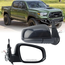 Clidr Passenger Side Mirror Compatible with Toyota Tacoma 2016-2025 Heated Manual Folding Paint to Match Rear View Mirror Replace 87910-04220 Black 5 Pins