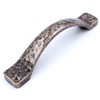 Jetland Arched Hammered Cabinet Pulls - 6-Pack, Antique Brass, 3"