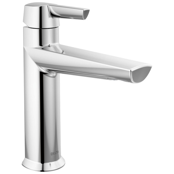 Delta Faucet Galeon Single Hole Bathroom Faucet, Chrome Bathroom Faucets for Sink 1 Hole, Single Handle Bathroom Sink Faucet, Diamond Seal Technology, Lumicoat Chrome 571-PR-LPU-DST