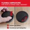 LouMaxx Cable Grommet Desk Black - Set of 8 Cable
