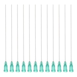 sourcing map 20 Pcs 21G Plastic Dispensing Needles With Luer Lock, 4" Steel Needle Tube PP Heat-Resistant Plastic Blunt Tip for Liquid Glue Gun, Green