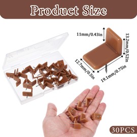 30 PCS Drawer Glide L-Shape Tack-in Furniture Slider Tack Glide Slides Repair Tool Plastic Furniture for Repairing Dressers, Making The Drawer Slide Smoothly and Evenly Pulling Out（Brown Green）