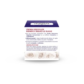 Acqua alle Rose, Crema Viso con Acido Ialuronico Vegetale Filler, Crema Senza Età Antirughe con Acido Ialuronico Vegetale - Riempie e Riduce le Rughe di Viso e Occhi - 50 ml