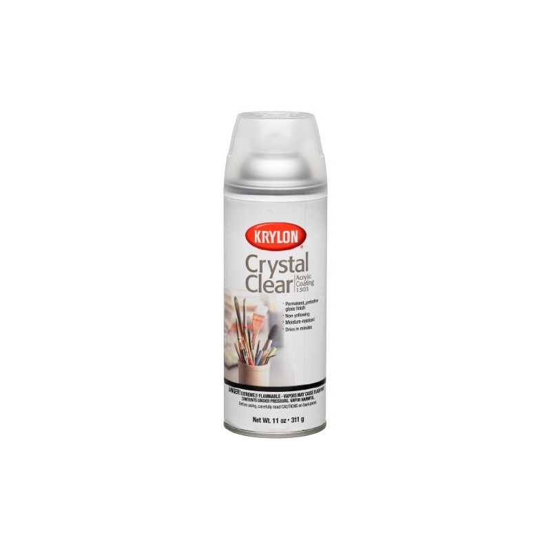 Krylon 1303 Crystal Clear Acrylic Coating, Artist Spray, 11 Ounce