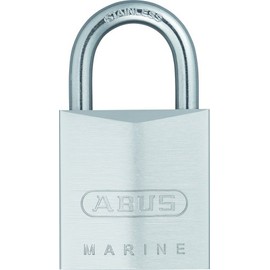 ABUS Marine padlock 75IB/30 - weatherproof - brass lock body with nickel pearl coating - ABUS security level 5 - silver