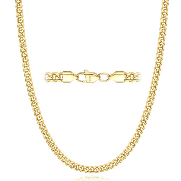 Esrael 18K Gold Chain for Men 3mm Mens Gold Chain