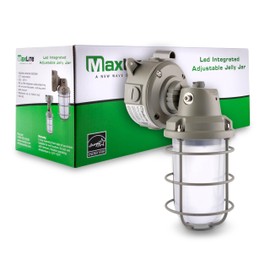 Maxlite JJX20UCS LED Adjustable Vaporproof Jelly Jar Light 20W, Aluminum Finish - CCT Selectable, 3000K, 4000K, 5000K, 120V, Exterior Wall Light, IP65 Rated Waterproof Outdoor Lights, Wall Sconce