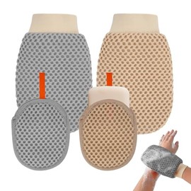 Juego Piezas Bolsa Jabón Malla Texturizada Guante Exfoliante Baño Manoplas Suaves Cuerpo Ideales Hombres Mujeres Accesorios Ducha Gri