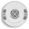 Esmalte Morillas Plato En Peltre Con Diseño De Calavera Con