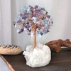 Nupuyai Amethyst & Aquamarine Crystal Tree of Life Gemstone Feng