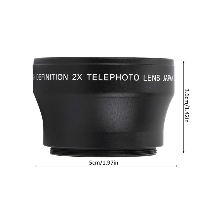 Tbest Teleconverter 37 mm, converter telephoto lens, 2x magnification high