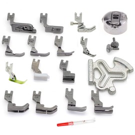 Industrial Sewing Machine Presser Foot Kit 19Pcs Set, Fit for Singer 188K 191D 195K 196K, JUKI DDL-5550 DDL-5600 DDL-8300 DDL-8500