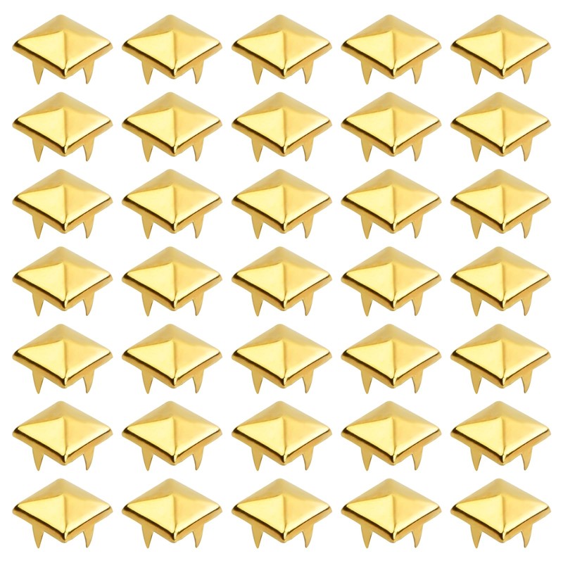 Hoxfly 100Pcs Square Rivets, 10 mm Four Jaw Square Spike