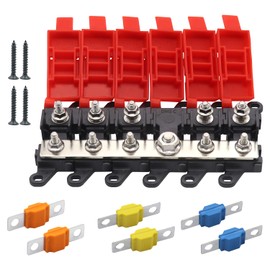 5-Way Midi Fuse Holder Car Copper Bar Boat Motorhome Caravan Camper Midi Fuse Box with 30A 60A 100A Fuses