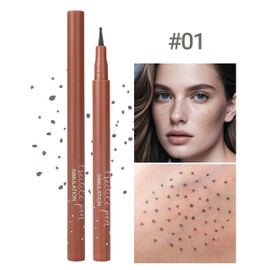 Erinde 2PCS Liquid Freckle Pen Waterproof, Natural Lifelike Fake Face Freckles Makeup, Long Lasting Quick Dry Faux Freckle Stamp Soft Dot Sopt Freck Pen, Gray
