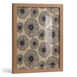ARPEOTCY Framed Wall Art 12x16 Inch, Handmade Pulp Abstract Floral Burst Design with Protective Panel, Modern Minimalist Wabi Sabi Wall Decor for Living Room, Bedroom, or Office