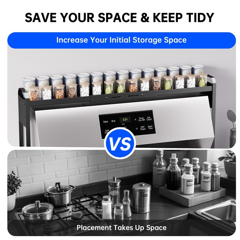 Kitchen Spice Rack Over The Stove, Shelf for Back of