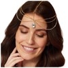 Inateannal Boho Rhinestone Layered Head Chain Gold Crystal Pendant Headband