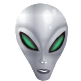 Charades Unisex-Adult's Alien Mask, Silver, One Size