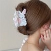 Easter Hair Clips White Pink Bunny Hair Clips for Women