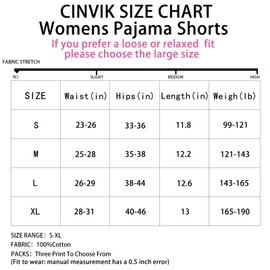 Cinvik Pajama Shorts Women Pj Boxer Cotton Kisses Printed Shorts Casual Cozy Sleeping Women Woven Baggy Pj Bottoms for Women S