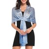 vimate Evening Shawl Wrap, Womens Solid Light Blue Shimmering Evening