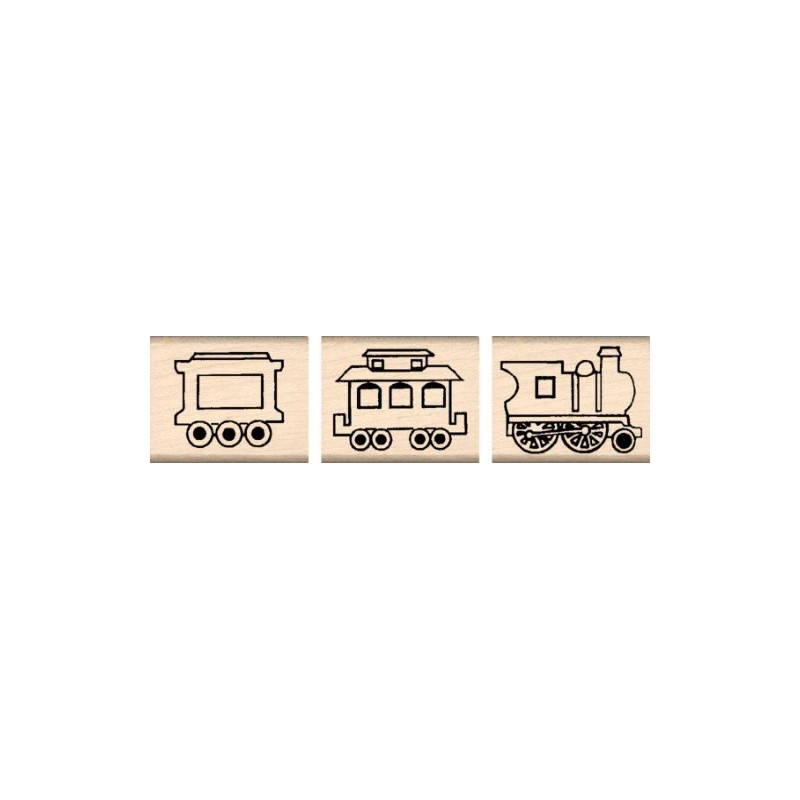 Stamps by Impression 3 piece Train Set Rubber Stamps