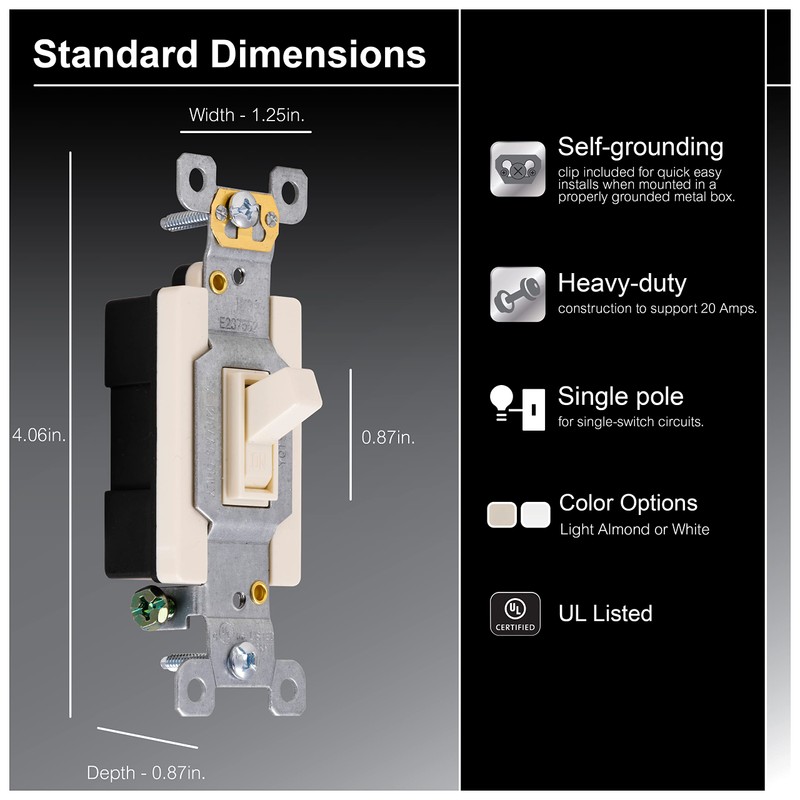 GE Almond, GE Ultra Pro Heavy-Duty, Single Pole, Wall, Light,
