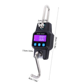 Glomora Digital LED Crane Scale 300kg/600lbs - Handheld Mini Hanging Scale with Durable Plastic Shell, for Farm Hunting Fishing Garage